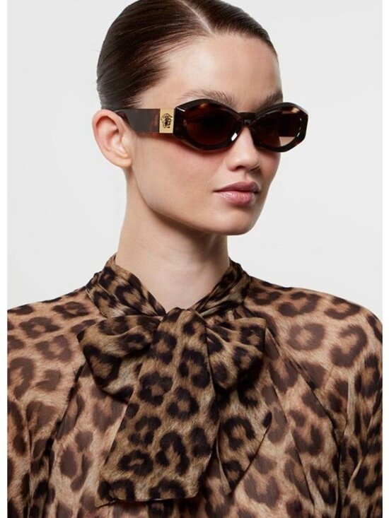 Versace VE4466U 54613B Sunglasses Havana Geometric Frame, Brown Gradient Lenses main image 6